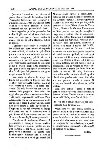 Annali degli avvocati di San Pietro periodico religioso, scientifico, legale