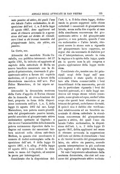 Annali degli avvocati di San Pietro periodico religioso, scientifico, legale