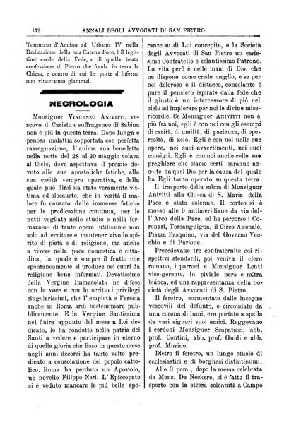 Annali degli avvocati di San Pietro periodico religioso, scientifico, legale