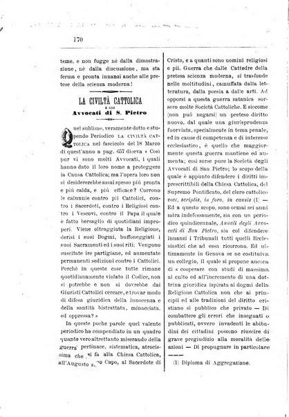 Annali degli avvocati di San Pietro periodico religioso, scientifico, legale