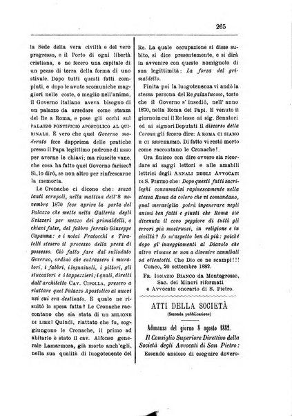 Annali degli avvocati di San Pietro periodico religioso, scientifico, legale