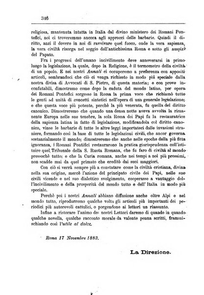 Annali degli avvocati di San Pietro periodico religioso, scientifico, legale