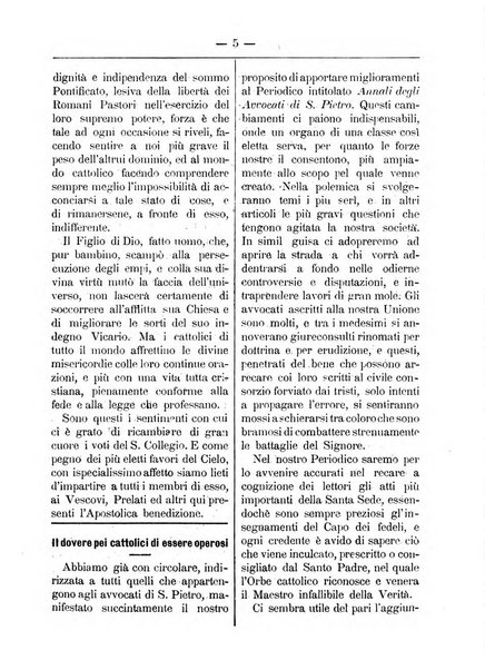 Annali degli avvocati di San Pietro periodico religioso, scientifico, legale