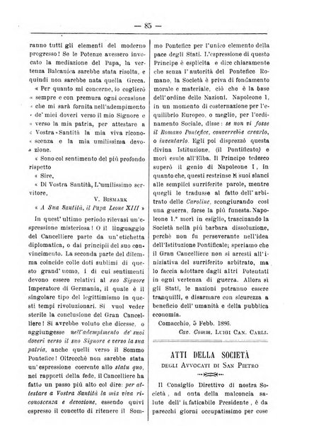 Annali degli avvocati di San Pietro periodico religioso, scientifico, legale