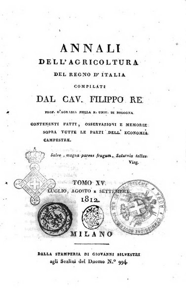 Annali dell'agricoltura del Regno d'Italia