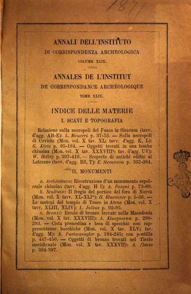 Annali dell'Instituto di corrispondenza archeologica