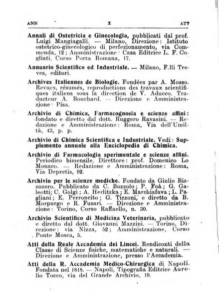 Annuario bibliografico italiano delle scienze mediche e affini