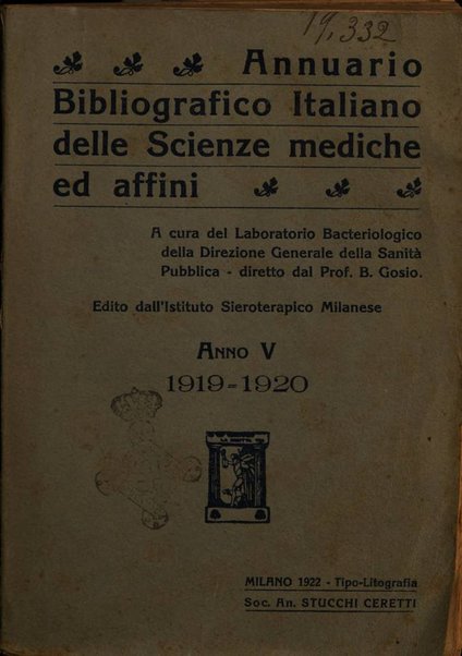 Annuario bibliografico italiano delle scienze mediche e affini