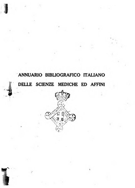 Annuario bibliografico italiano delle scienze mediche e affini