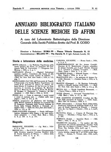 Annuario bibliografico italiano delle scienze mediche e affini