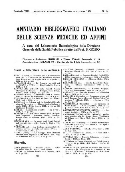 Annuario bibliografico italiano delle scienze mediche e affini