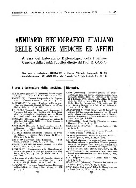 Annuario bibliografico italiano delle scienze mediche e affini