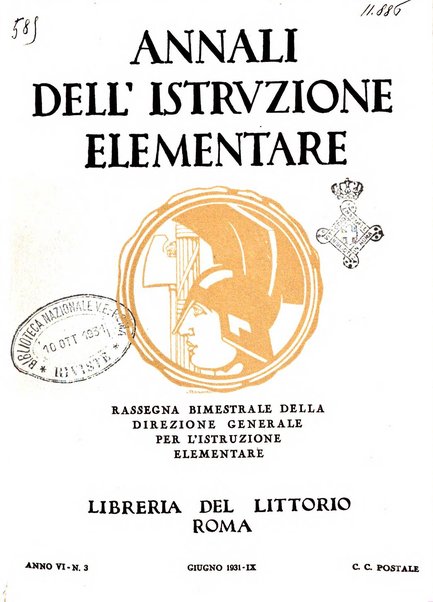 Annali dell'istruzione elementare rassegna bimestrale della Direzione generale per l'istruzione elementare