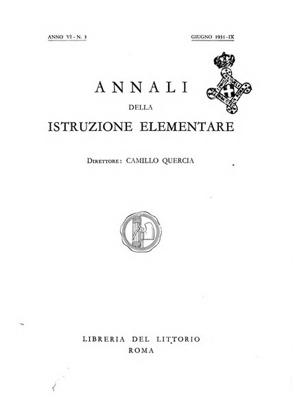 Annali dell'istruzione elementare rassegna bimestrale della Direzione generale per l'istruzione elementare