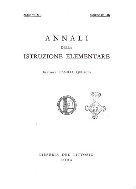 Annali dell'istruzione elementare rassegna bimestrale della Direzione generale per l'istruzione elementare