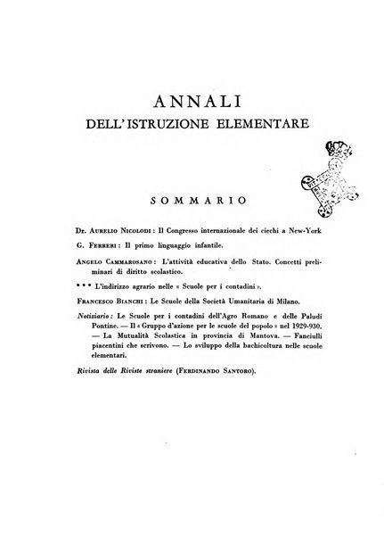 Annali dell'istruzione elementare rassegna bimestrale della Direzione generale per l'istruzione elementare