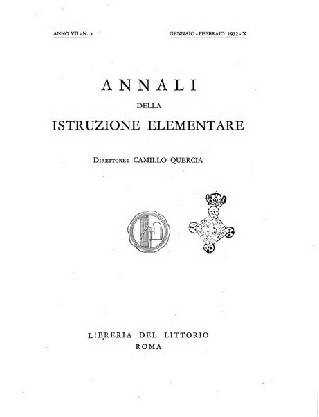 Annali dell'istruzione elementare rassegna bimestrale della Direzione generale per l'istruzione elementare