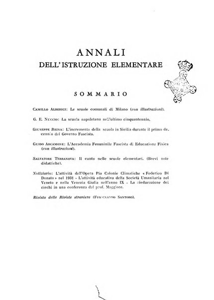 Annali dell'istruzione elementare rassegna bimestrale della Direzione generale per l'istruzione elementare