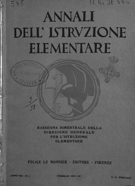 Annali dell'istruzione elementare rassegna bimestrale della Direzione generale per l'istruzione elementare