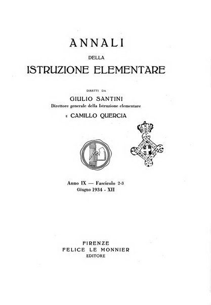 Annali dell'istruzione elementare rassegna bimestrale della Direzione generale per l'istruzione elementare