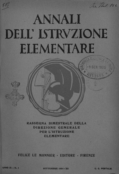 Annali dell'istruzione elementare rassegna bimestrale della Direzione generale per l'istruzione elementare