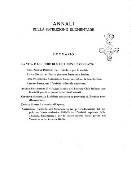 Annali dell'istruzione elementare rassegna bimestrale della Direzione generale per l'istruzione elementare