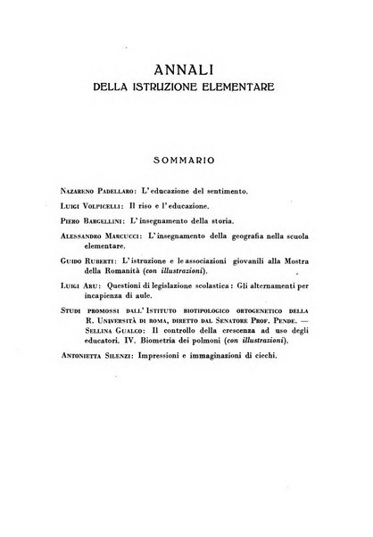 Annali dell'istruzione elementare rassegna bimestrale della Direzione generale per l'istruzione elementare