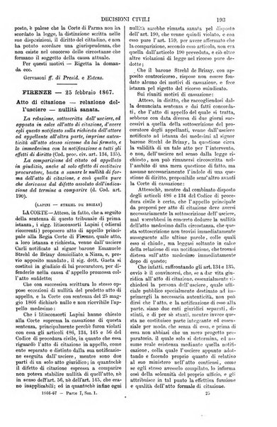 Annali della giurisprudenza italiana raccolta generale delle decisioni delle Corti di cassazione e d'appello in materia civile, criminale, commerciale, di diritto pubblico e amministrativo, e di procedura civile e penale