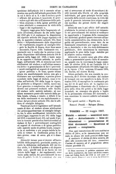 Annali della giurisprudenza italiana raccolta generale delle decisioni delle Corti di cassazione e d'appello in materia civile, criminale, commerciale, di diritto pubblico e amministrativo, e di procedura civile e penale