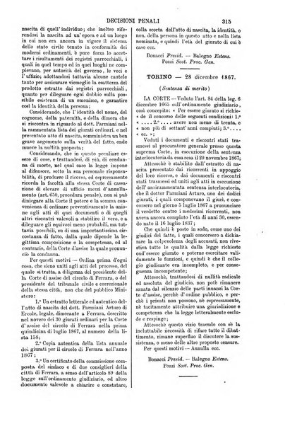 Annali della giurisprudenza italiana raccolta generale delle decisioni delle Corti di cassazione e d'appello in materia civile, criminale, commerciale, di diritto pubblico e amministrativo, e di procedura civile e penale