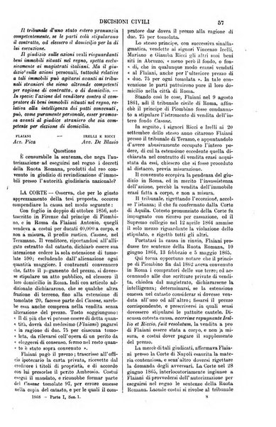 Annali della giurisprudenza italiana raccolta generale delle decisioni delle Corti di cassazione e d'appello in materia civile, criminale, commerciale, di diritto pubblico e amministrativo, e di procedura civile e penale