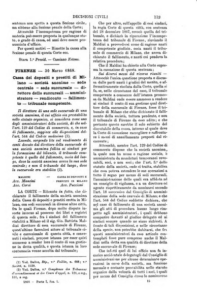 Annali della giurisprudenza italiana raccolta generale delle decisioni delle Corti di cassazione e d'appello in materia civile, criminale, commerciale, di diritto pubblico e amministrativo, e di procedura civile e penale