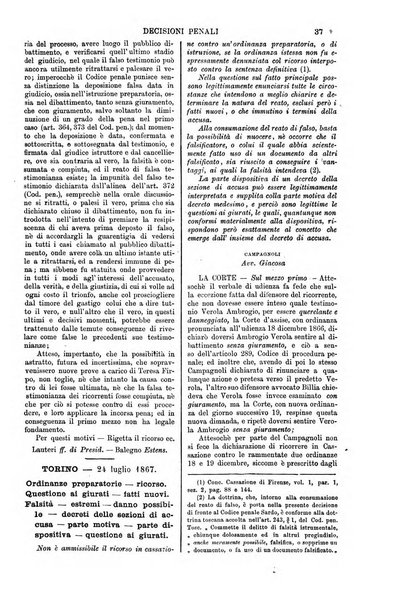 Annali della giurisprudenza italiana raccolta generale delle decisioni delle Corti di cassazione e d'appello in materia civile, criminale, commerciale, di diritto pubblico e amministrativo, e di procedura civile e penale