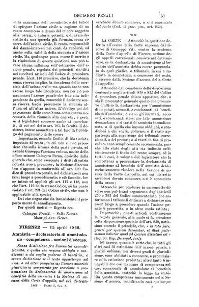 Annali della giurisprudenza italiana raccolta generale delle decisioni delle Corti di cassazione e d'appello in materia civile, criminale, commerciale, di diritto pubblico e amministrativo, e di procedura civile e penale