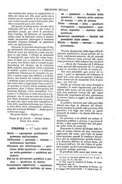 Annali della giurisprudenza italiana raccolta generale delle decisioni delle Corti di cassazione e d'appello in materia civile, criminale, commerciale, di diritto pubblico e amministrativo, e di procedura civile e penale