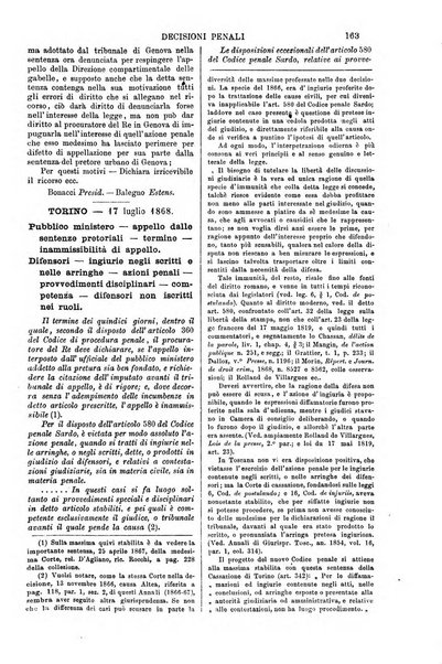 Annali della giurisprudenza italiana raccolta generale delle decisioni delle Corti di cassazione e d'appello in materia civile, criminale, commerciale, di diritto pubblico e amministrativo, e di procedura civile e penale