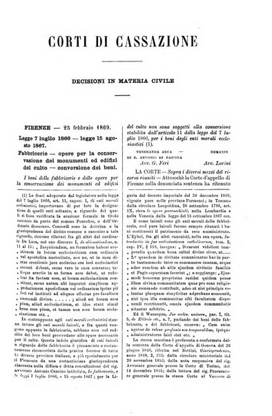 Annali della giurisprudenza italiana raccolta generale delle decisioni delle Corti di cassazione e d'appello in materia civile, criminale, commerciale, di diritto pubblico e amministrativo, e di procedura civile e penale