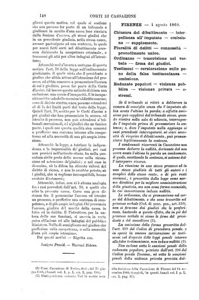 Annali della giurisprudenza italiana raccolta generale delle decisioni delle Corti di cassazione e d'appello in materia civile, criminale, commerciale, di diritto pubblico e amministrativo, e di procedura civile e penale