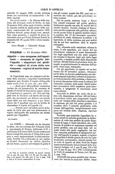 Annali della giurisprudenza italiana raccolta generale delle decisioni delle Corti di cassazione e d'appello in materia civile, criminale, commerciale, di diritto pubblico e amministrativo, e di procedura civile e penale