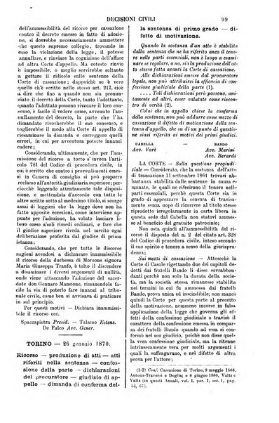 Annali della giurisprudenza italiana raccolta generale delle decisioni delle Corti di cassazione e d'appello in materia civile, criminale, commerciale, di diritto pubblico e amministrativo, e di procedura civile e penale