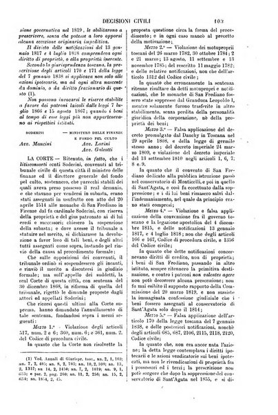 Annali della giurisprudenza italiana raccolta generale delle decisioni delle Corti di cassazione e d'appello in materia civile, criminale, commerciale, di diritto pubblico e amministrativo, e di procedura civile e penale