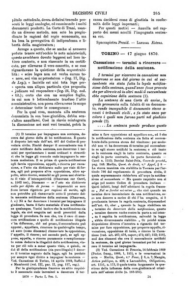 Annali della giurisprudenza italiana raccolta generale delle decisioni delle Corti di cassazione e d'appello in materia civile, criminale, commerciale, di diritto pubblico e amministrativo, e di procedura civile e penale