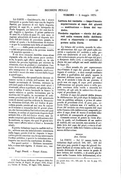 Annali della giurisprudenza italiana raccolta generale delle decisioni delle Corti di cassazione e d'appello in materia civile, criminale, commerciale, di diritto pubblico e amministrativo, e di procedura civile e penale