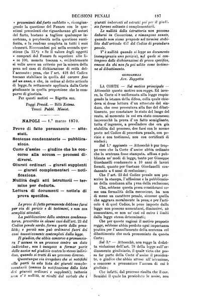 Annali della giurisprudenza italiana raccolta generale delle decisioni delle Corti di cassazione e d'appello in materia civile, criminale, commerciale, di diritto pubblico e amministrativo, e di procedura civile e penale