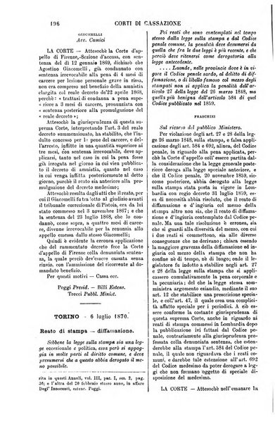 Annali della giurisprudenza italiana raccolta generale delle decisioni delle Corti di cassazione e d'appello in materia civile, criminale, commerciale, di diritto pubblico e amministrativo, e di procedura civile e penale