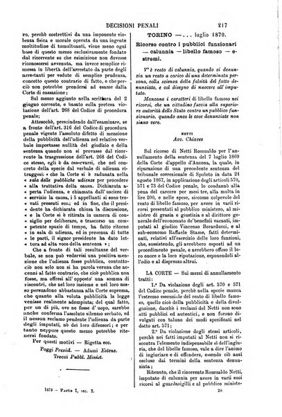 Annali della giurisprudenza italiana raccolta generale delle decisioni delle Corti di cassazione e d'appello in materia civile, criminale, commerciale, di diritto pubblico e amministrativo, e di procedura civile e penale