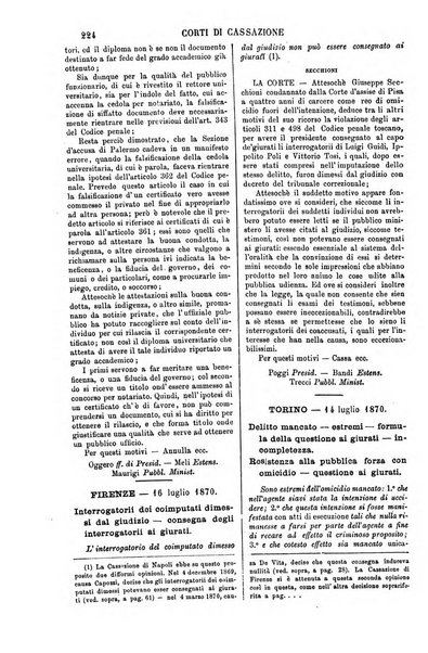 Annali della giurisprudenza italiana raccolta generale delle decisioni delle Corti di cassazione e d'appello in materia civile, criminale, commerciale, di diritto pubblico e amministrativo, e di procedura civile e penale