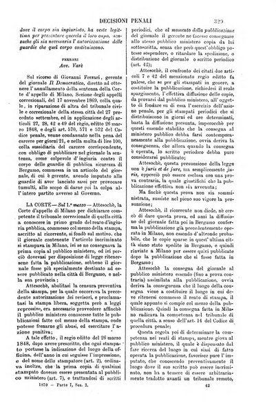 Annali della giurisprudenza italiana raccolta generale delle decisioni delle Corti di cassazione e d'appello in materia civile, criminale, commerciale, di diritto pubblico e amministrativo, e di procedura civile e penale