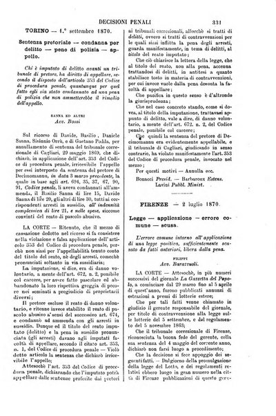 Annali della giurisprudenza italiana raccolta generale delle decisioni delle Corti di cassazione e d'appello in materia civile, criminale, commerciale, di diritto pubblico e amministrativo, e di procedura civile e penale