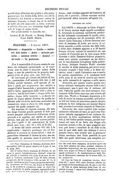 Annali della giurisprudenza italiana raccolta generale delle decisioni delle Corti di cassazione e d'appello in materia civile, criminale, commerciale, di diritto pubblico e amministrativo, e di procedura civile e penale